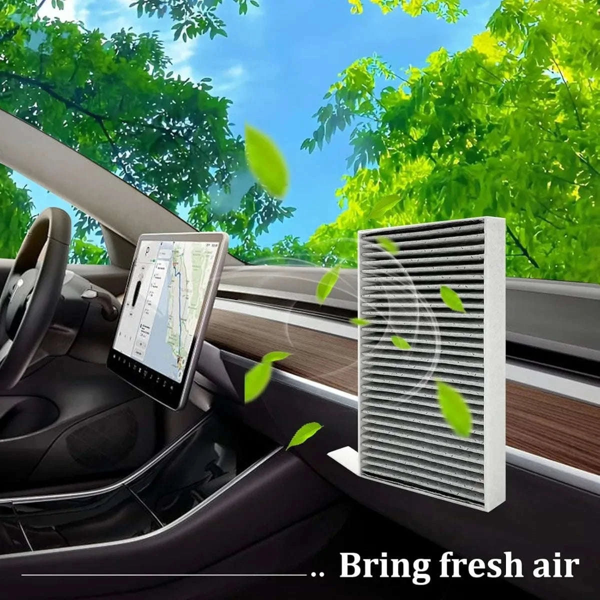 2-Pack Tesla Cabin Air Filter with Activated Carbon-2PCS and Tools / Model 3 Y / Tesla