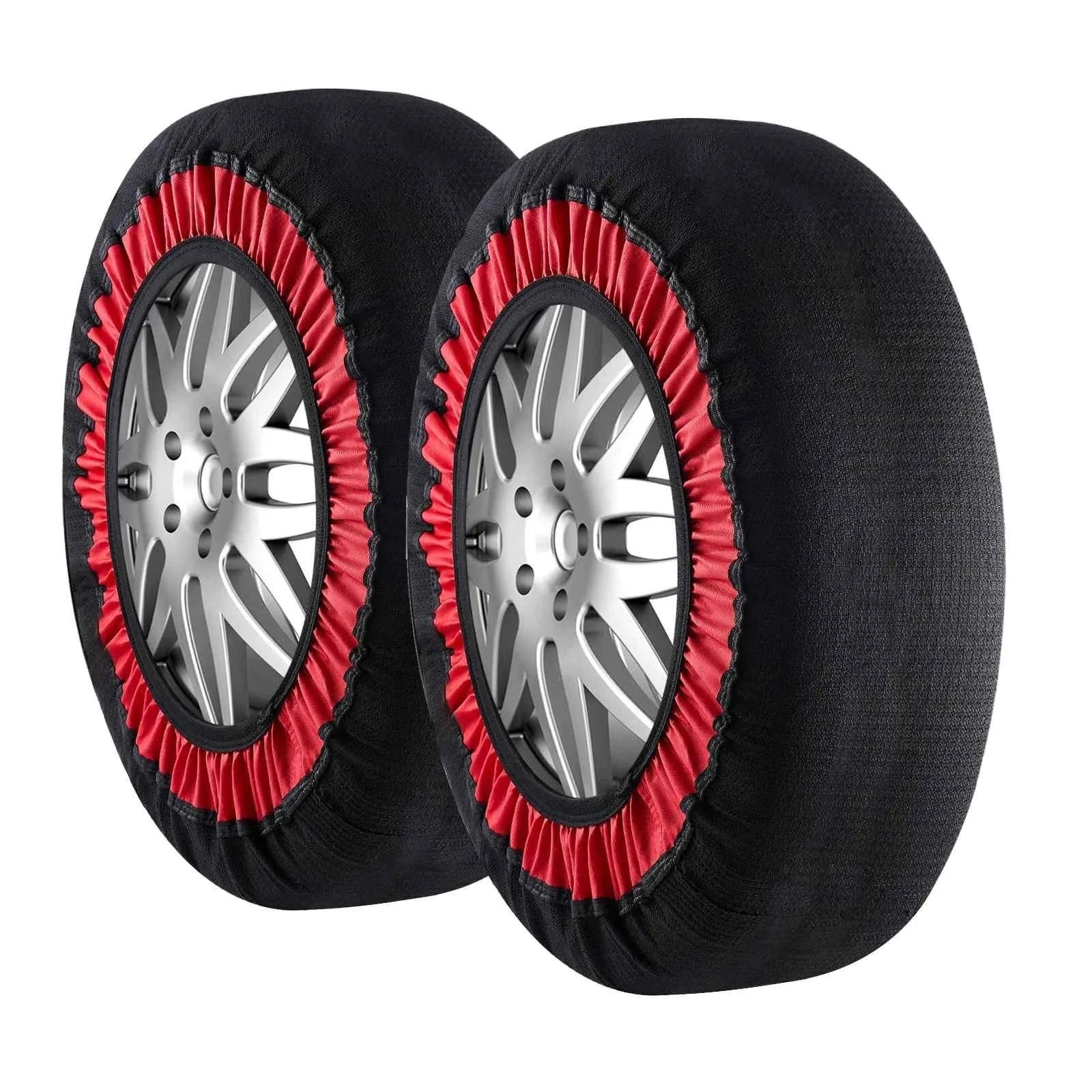 2-Pack Thickened XL Snow Socks for Tires with Elastic Strap-XL / United States