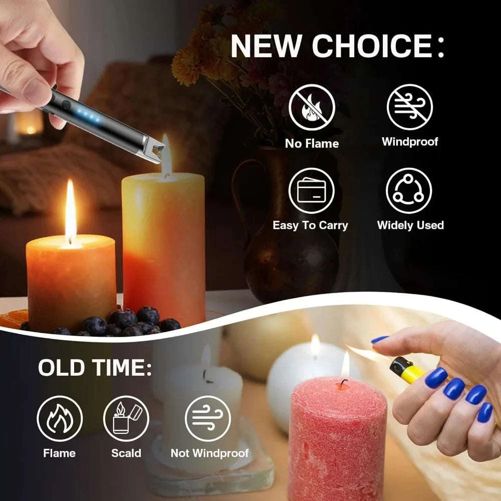 2 Pack USB Rechargeable Plasma Arc Lighter-United States / Black
