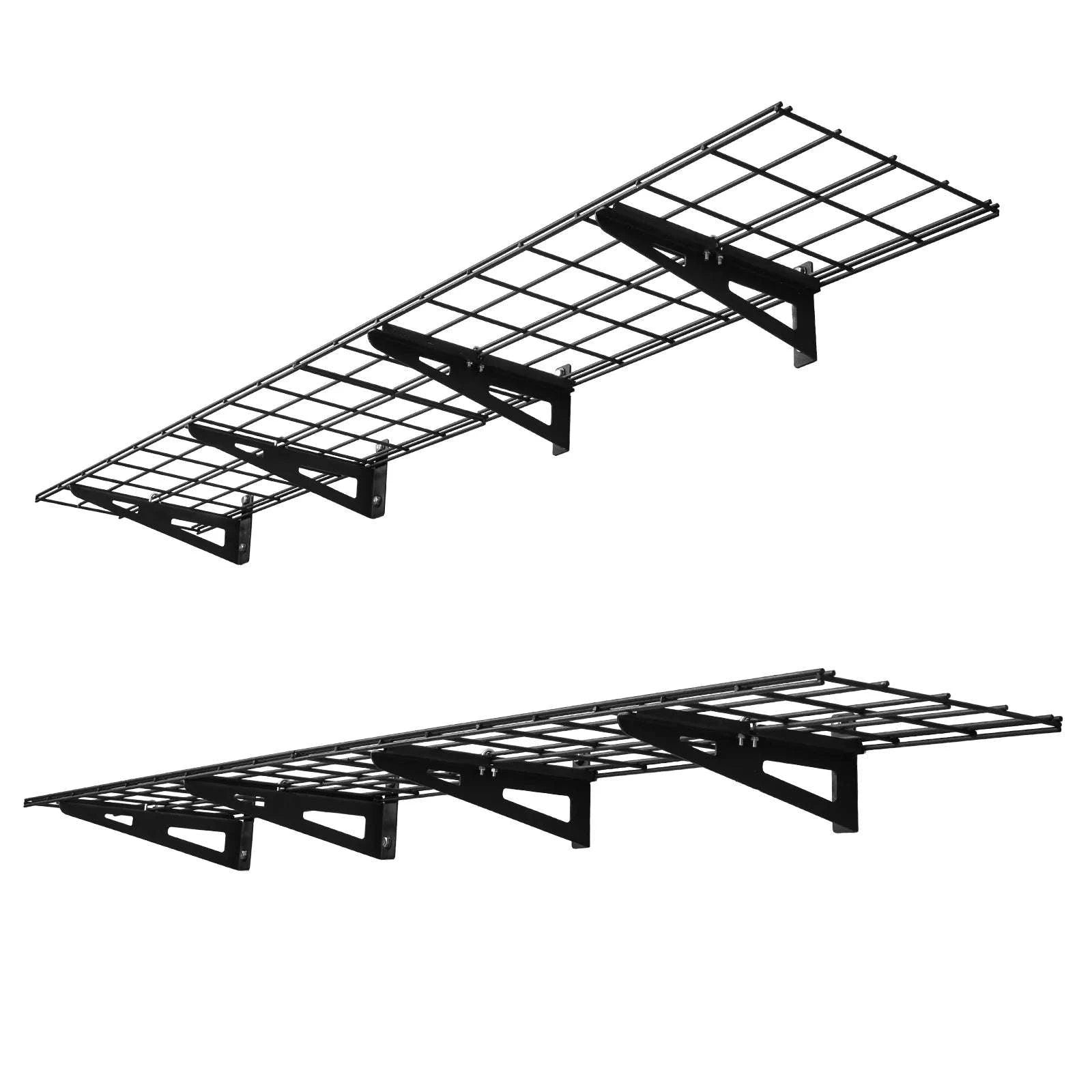 2-Pack Wall Mounted Garage Shelves 12x72 in Heavy Duty Steel 600 lbs Total-12x72inch / United States