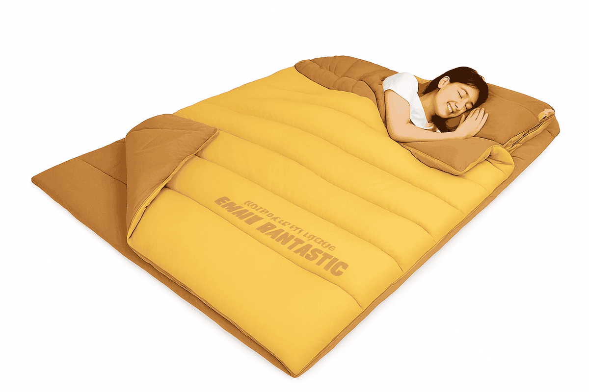 2 Person Sleeping Bag for Camping and Travel-Yellow 2.2kg