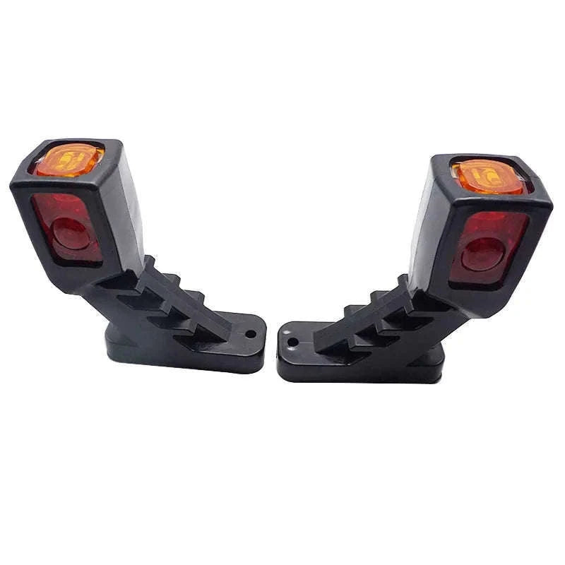2-Piece 3-Face LED Side Marker Light 12/24V for Trailer Truck Van-2x small long 85mm