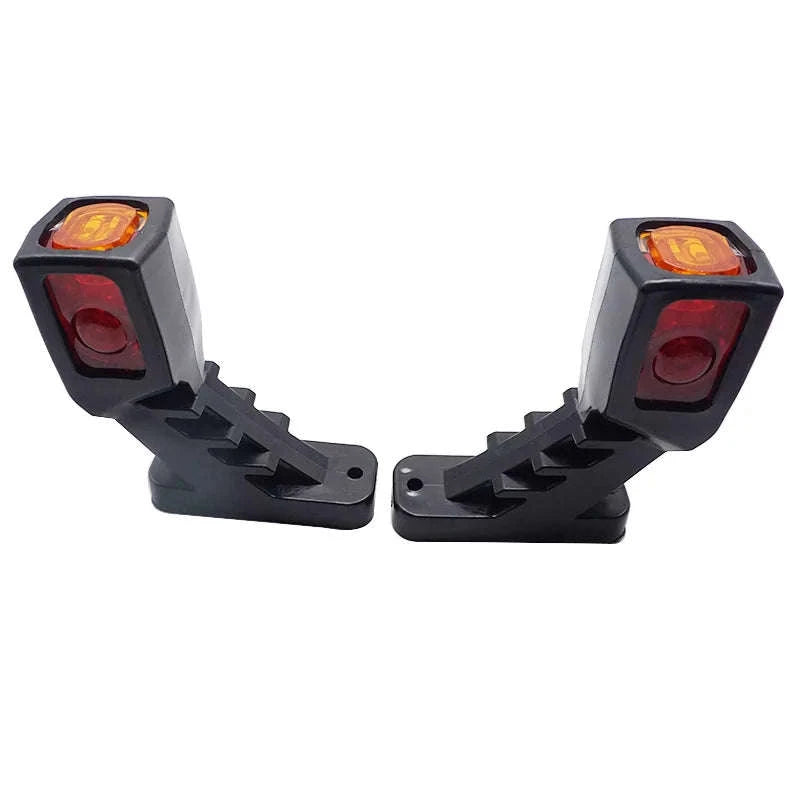 2-Piece 3-Face LED Side Marker Light 12/24V for Trailer Truck Van-2x small long 85mm