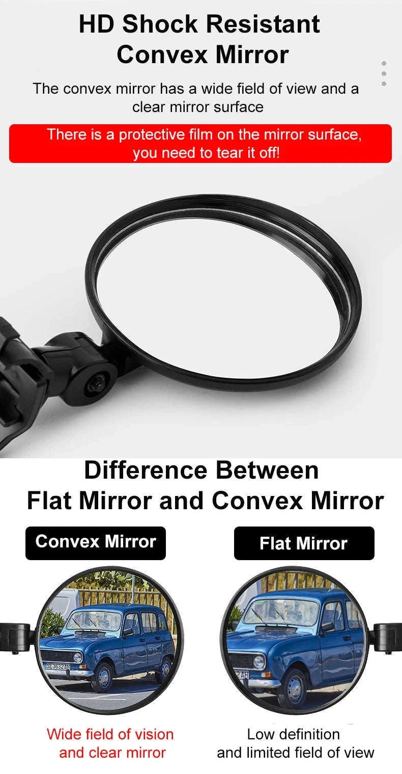 2-Piece 360° Bicycle Rearview Mirror Set for Safer Rides-2 Pcs 5.7 cm