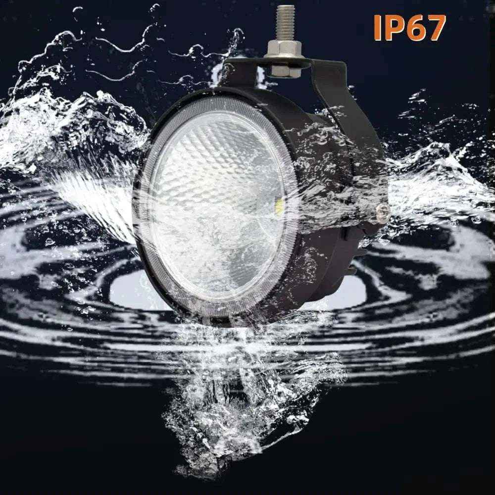 2-Piece 4 Inch LED Work Light Set for 12V/24V Vehicles-4 inch Flood-yellow