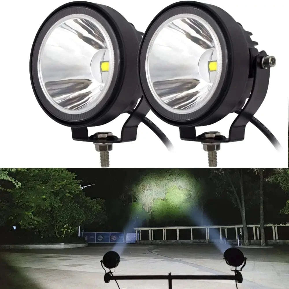 2-Piece 4 Inch LED Work Light Set for 12V/24V Vehicles-4 inch Flood-yellow