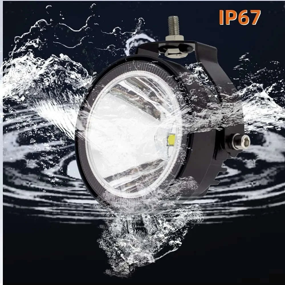 2-Piece 4 Inch LED Work Light Set for 12V/24V Vehicles-4 inch Flood-yellow