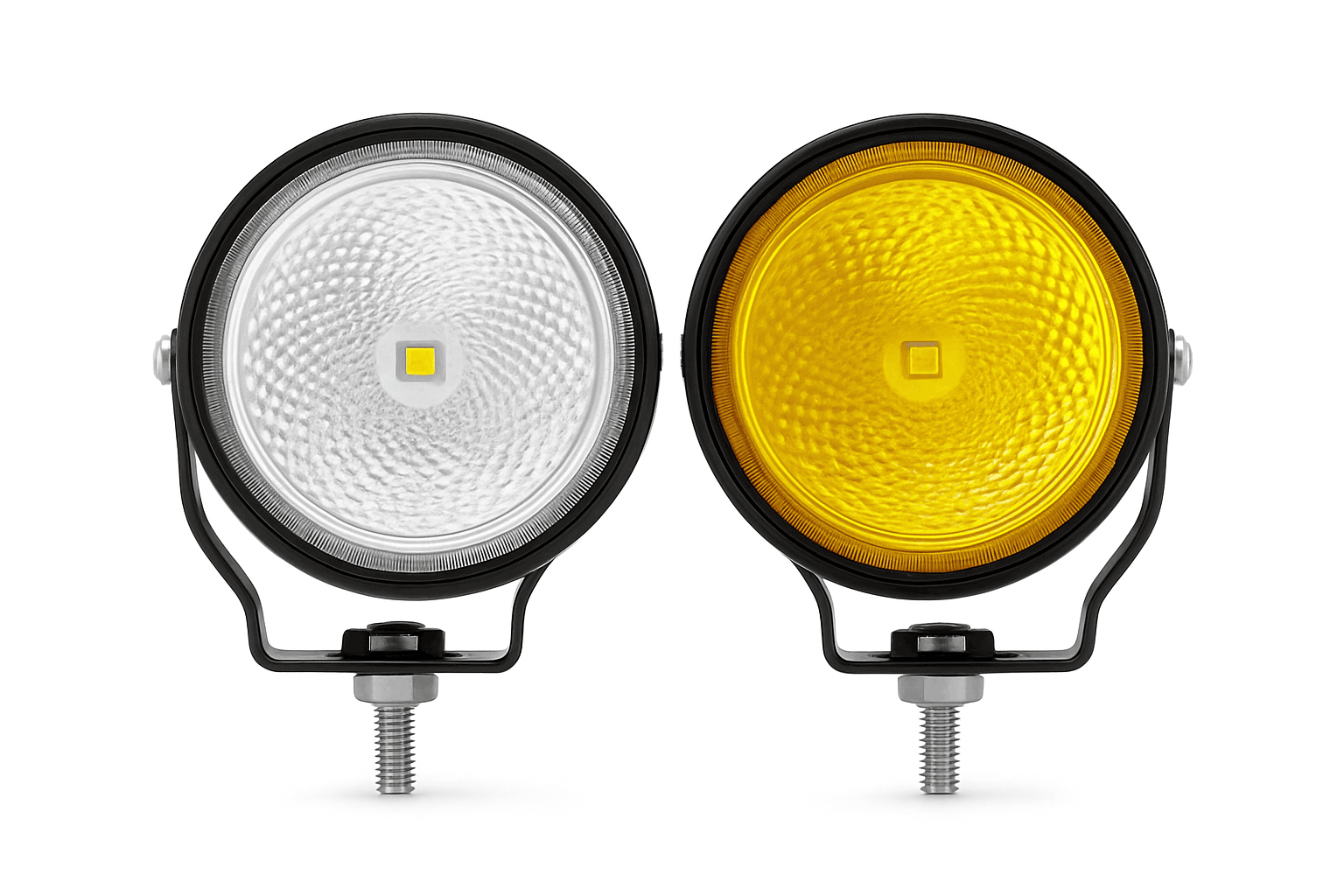 2-Piece 4 Inch LED Work Light Set for 12V/24V Vehicles-4 inch Flood-yellow