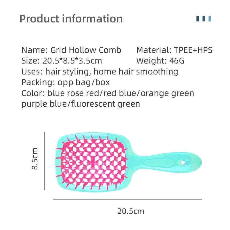 2-Piece Anti-Static Hair Comb Set for Wet & Dry Styling-WS024-B / United States