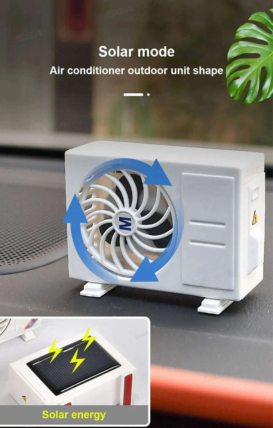2-Piece Car Air Freshener Solar Rotation Air Vent Diffuser-Lemon scent