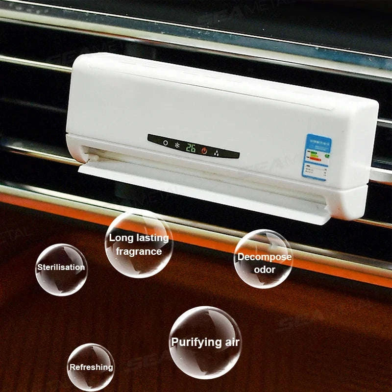 2-Piece Car Air Freshener Solar Rotation Air Vent Diffuser-Lemon scent