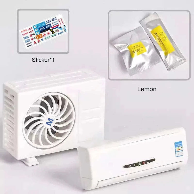 2-Piece Car Air Freshener Solar Rotation Air Vent Diffuser-Lemon scent