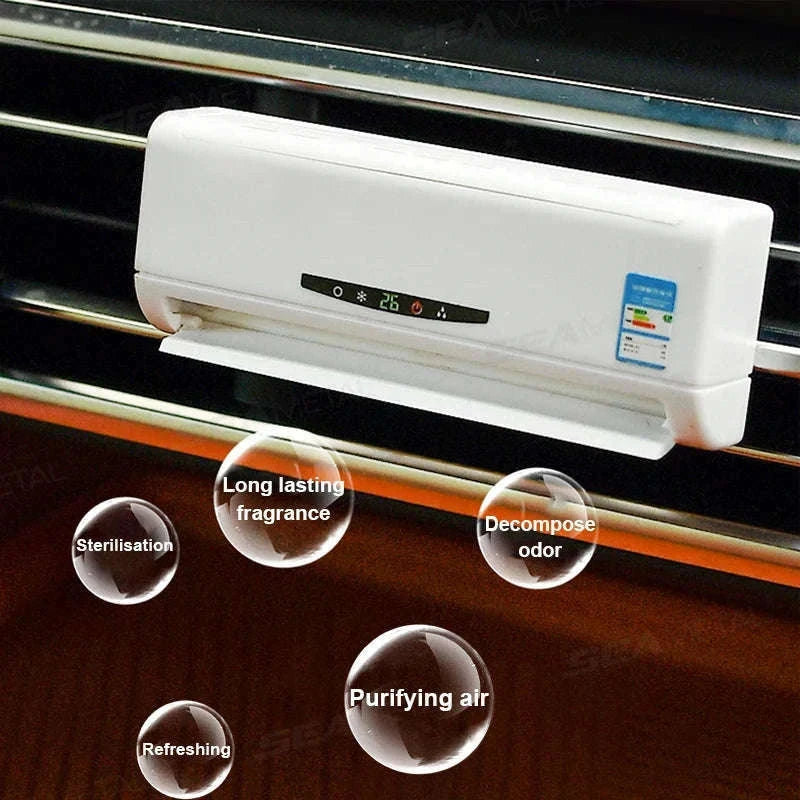 2-Piece Car Air Freshener Solar Rotation Air Vent Diffuser-Lemon scent