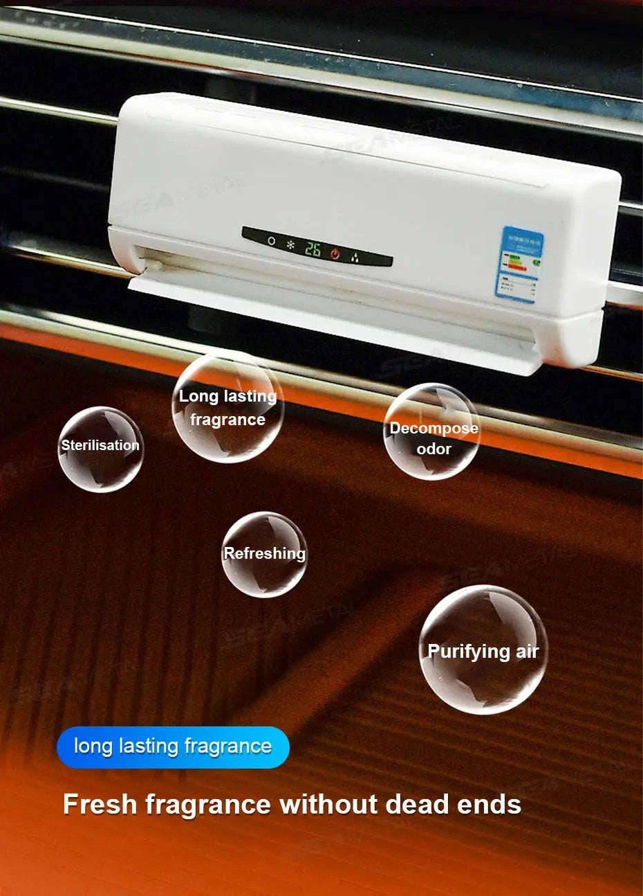 2-Piece Car Air Freshener Solar Rotation Air Vent Diffuser-Lemon scent
