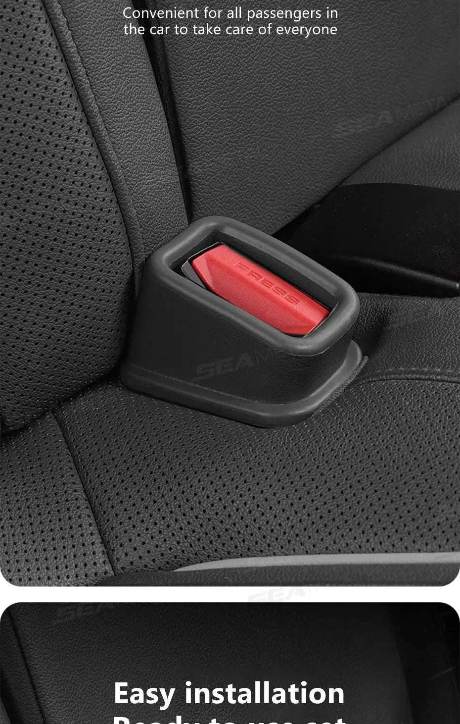 2-Piece Car Seat Belt Buckle Cover-Brown