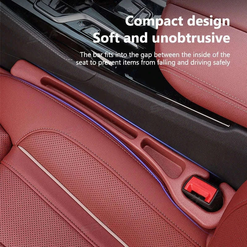 2-Piece Car Seat Gap Filler Organizer with Storage Slot-Beige 2pcs