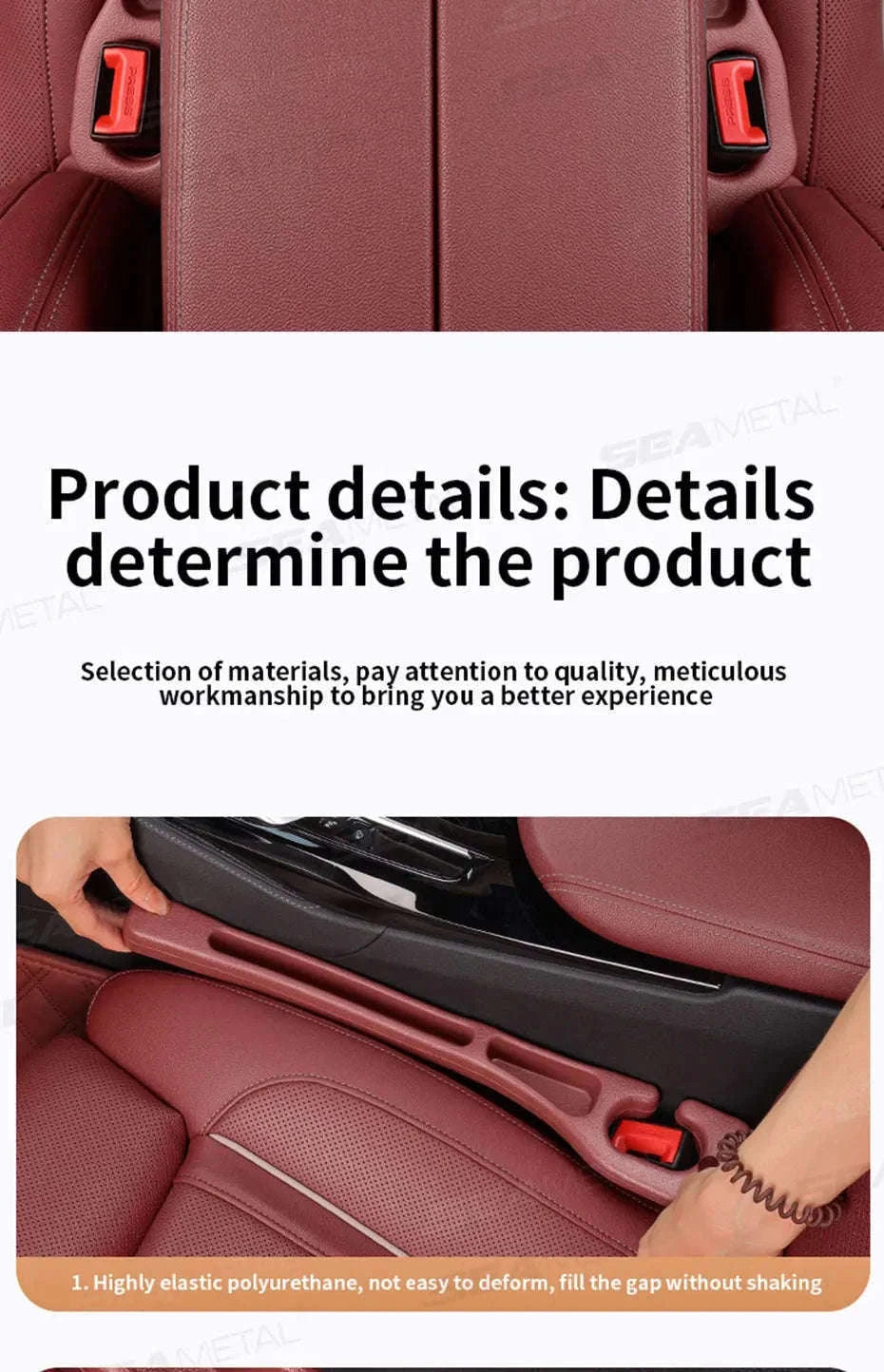 2-Piece Car Seat Gap Filler Organizer with Storage Slot-Beige 2pcs