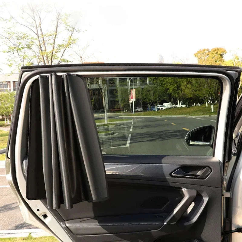 2-Piece Car Side Window Sun Shade Curtain-Back 2pcs