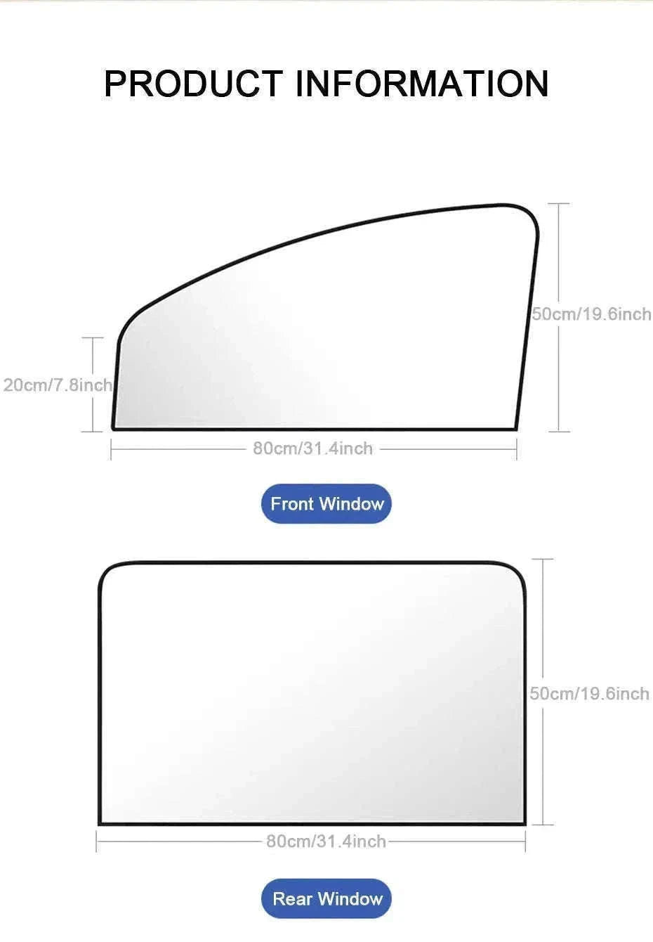 2-Piece Car Side Window Sun Shade Curtain-Back 2pcs