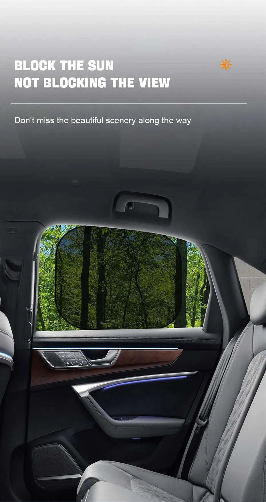2-Piece Car Side Window Sun Shade-Rear 2pcs