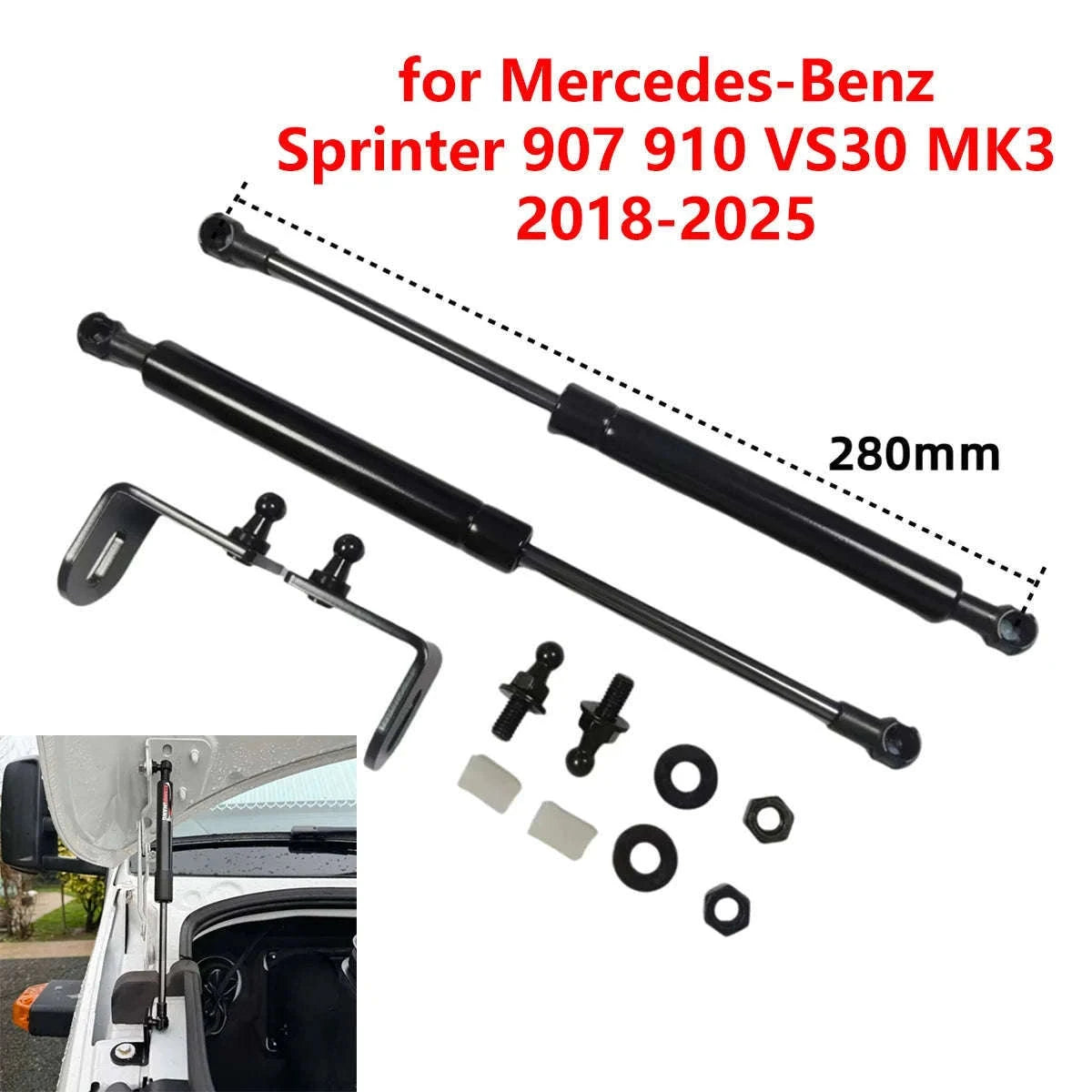 2-Piece Front Hood Gas Struts for 907 910 VS30 MK3 2018-2025-Default Title