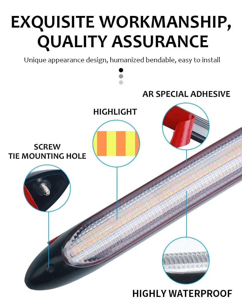 2-Piece LED Car Daytime Running Light Strip 12V-34.5CM / WhiteYellowBlue