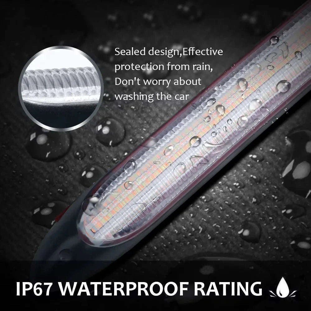 2-Piece LED Car Daytime Running Light Strip 12V-34.5CM / WhiteYellowBlue