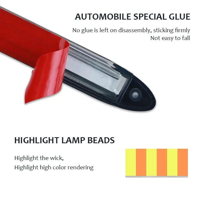 2-Piece LED Car Daytime Running Light Strip 12V-34.5CM / WhiteYellowBlue