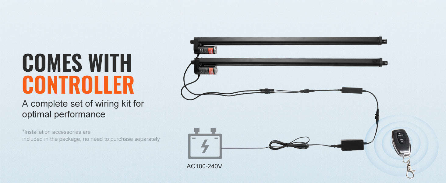 2-Piece Linear Actuator Kit 1000N 30 Inch with Remote-Other / france