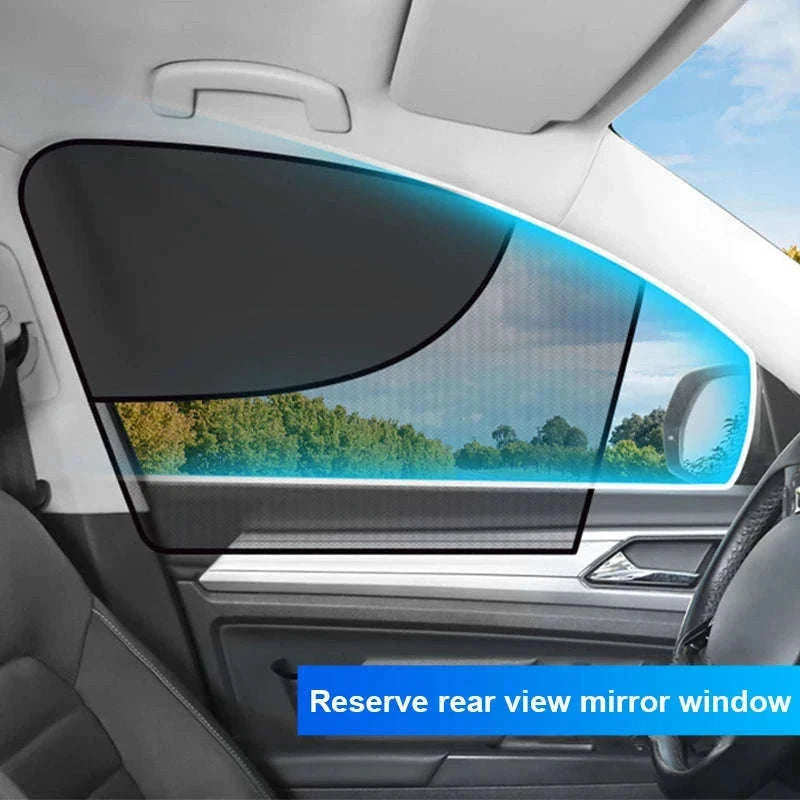 2-Piece Magnetic Double-Layer Car Side Window Sun Shade Curtain-Back 2pcs