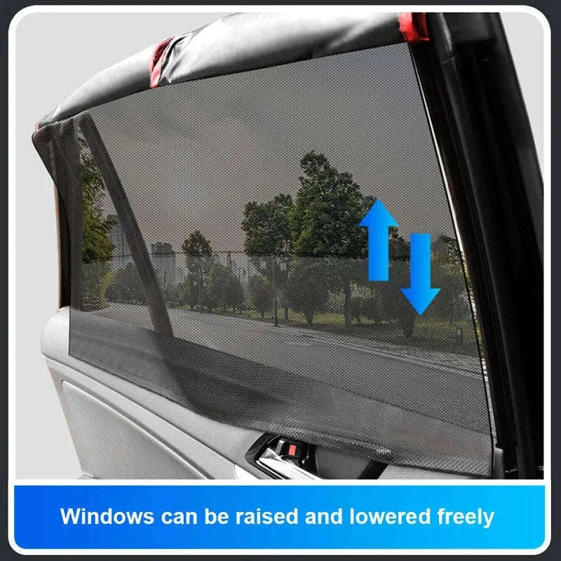 2-Piece Magnetic Double-Layer Car Side Window Sun Shade Curtain-Back 2pcs
