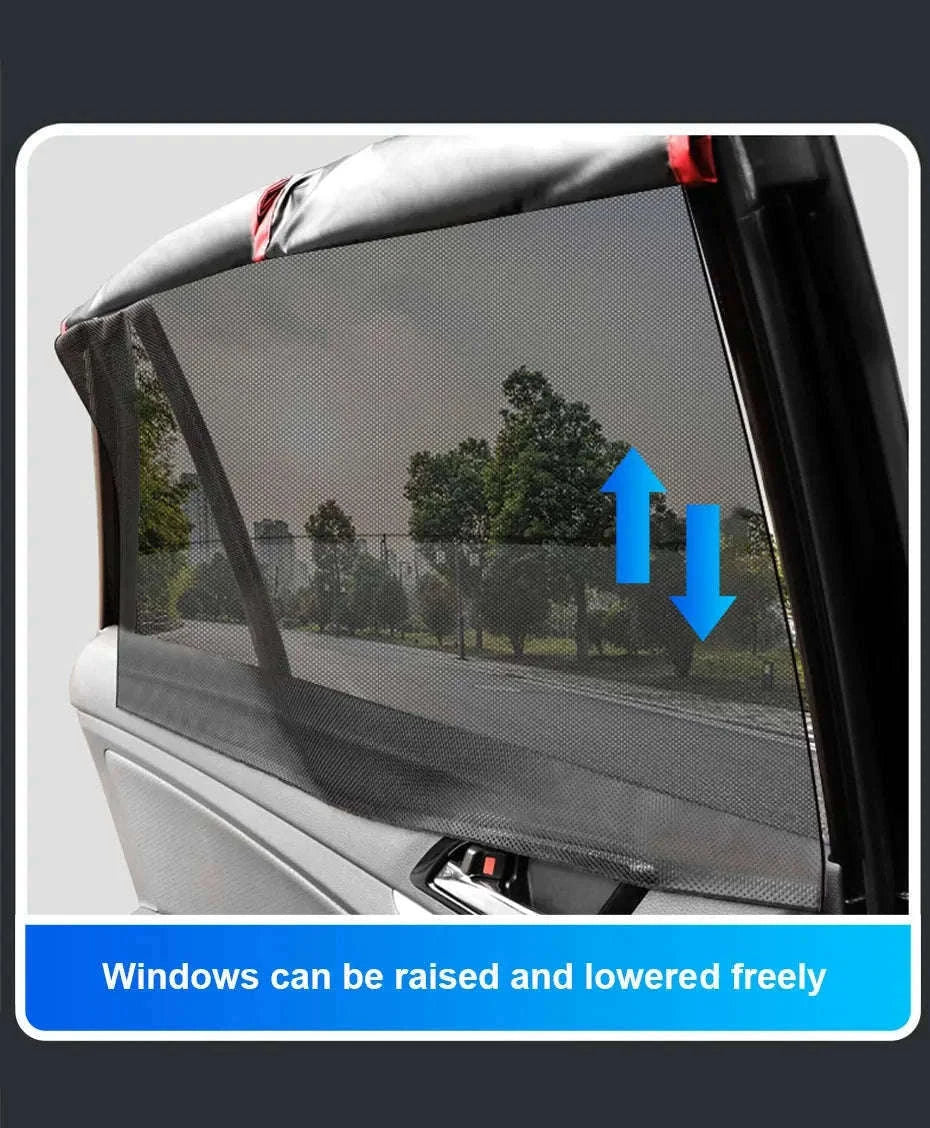 2-Piece Magnetic Double-Layer Car Side Window Sun Shade Curtain-Back 2pcs