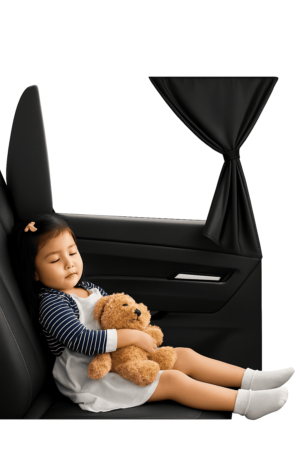2-Piece Magnetic Double-Layer Car Side Window Sun Shade Curtain-Back 2pcs