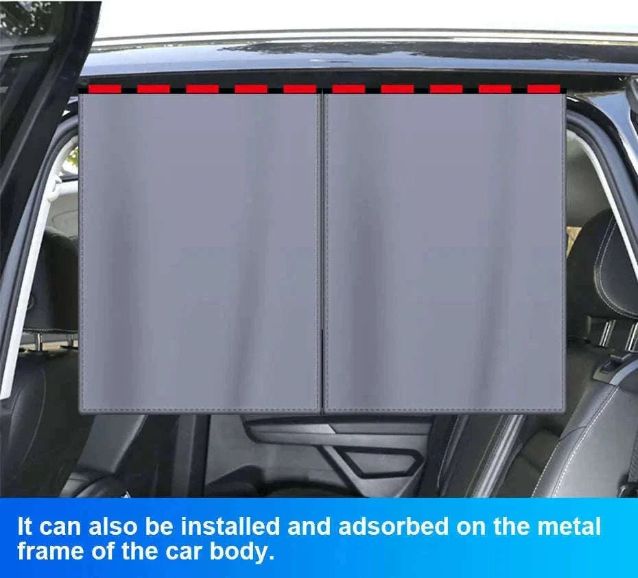 2-Piece Magnetic Double-Layer Car Side Window Sun Shade Curtain-Back 2pcs