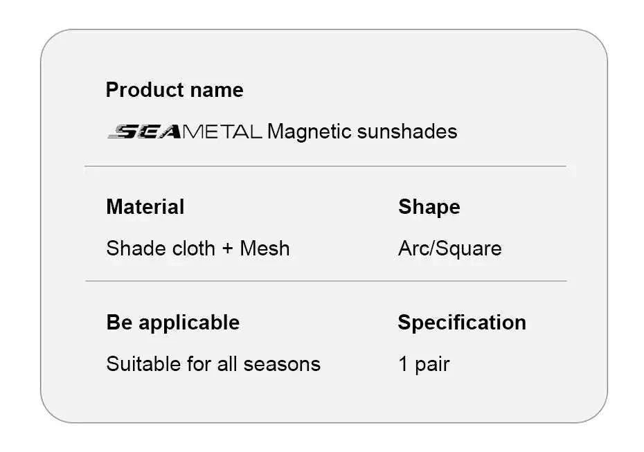 2-Piece Magnetic Double-Layer Car Side Window Sun Shade Curtain-Back 2pcs