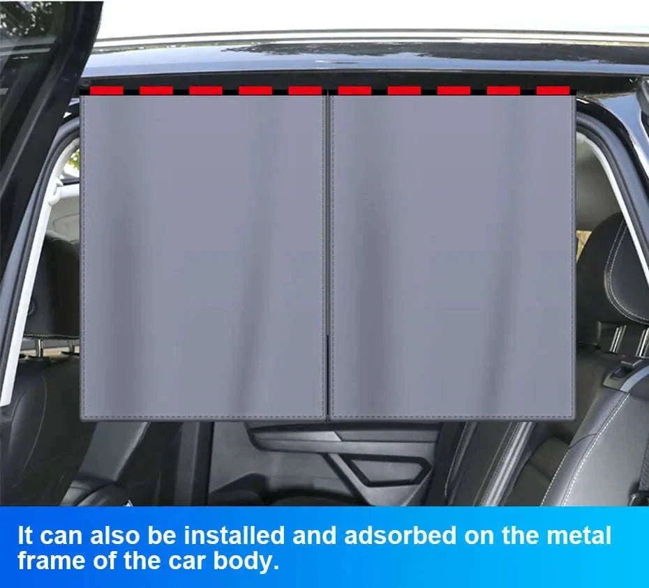 2-Piece Magnetic Double-Layer Car Side Window Sun Shade Curtain-Back 2pcs