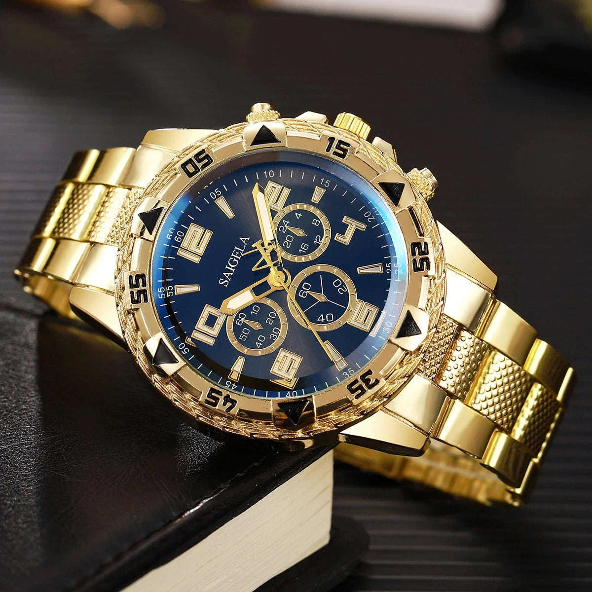2-Piece Men's Business Quartz Watch Set-Silver Set No Box