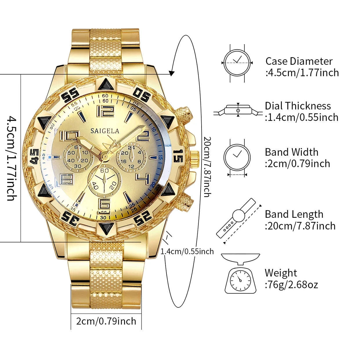 2-Piece Men's Business Quartz Watch Set-Silver Set No Box