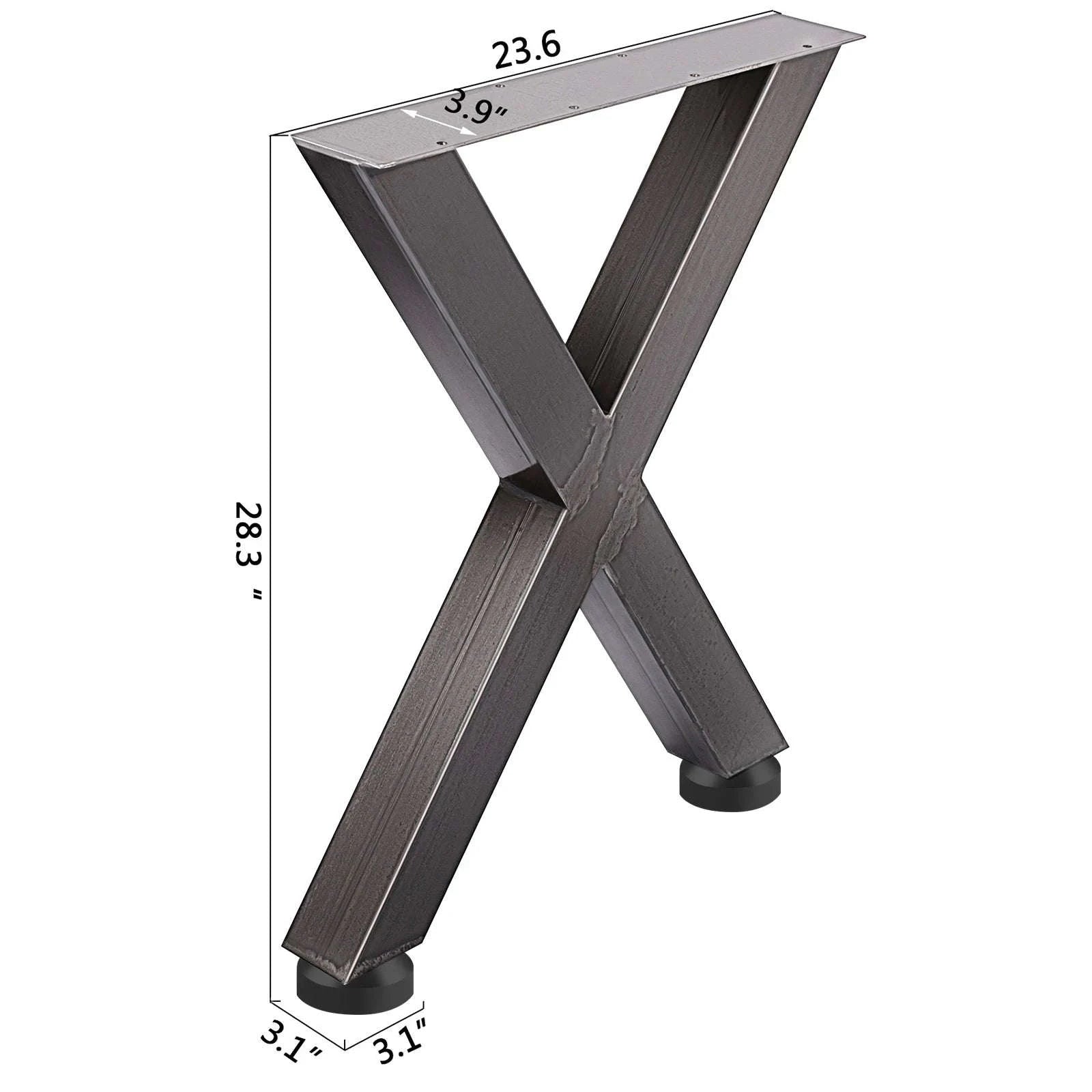 2-Piece Metal Table Legs Steel X-Shape 1000kg Load with Pre-Drilled Holes-720x600MM black / United Kingdom