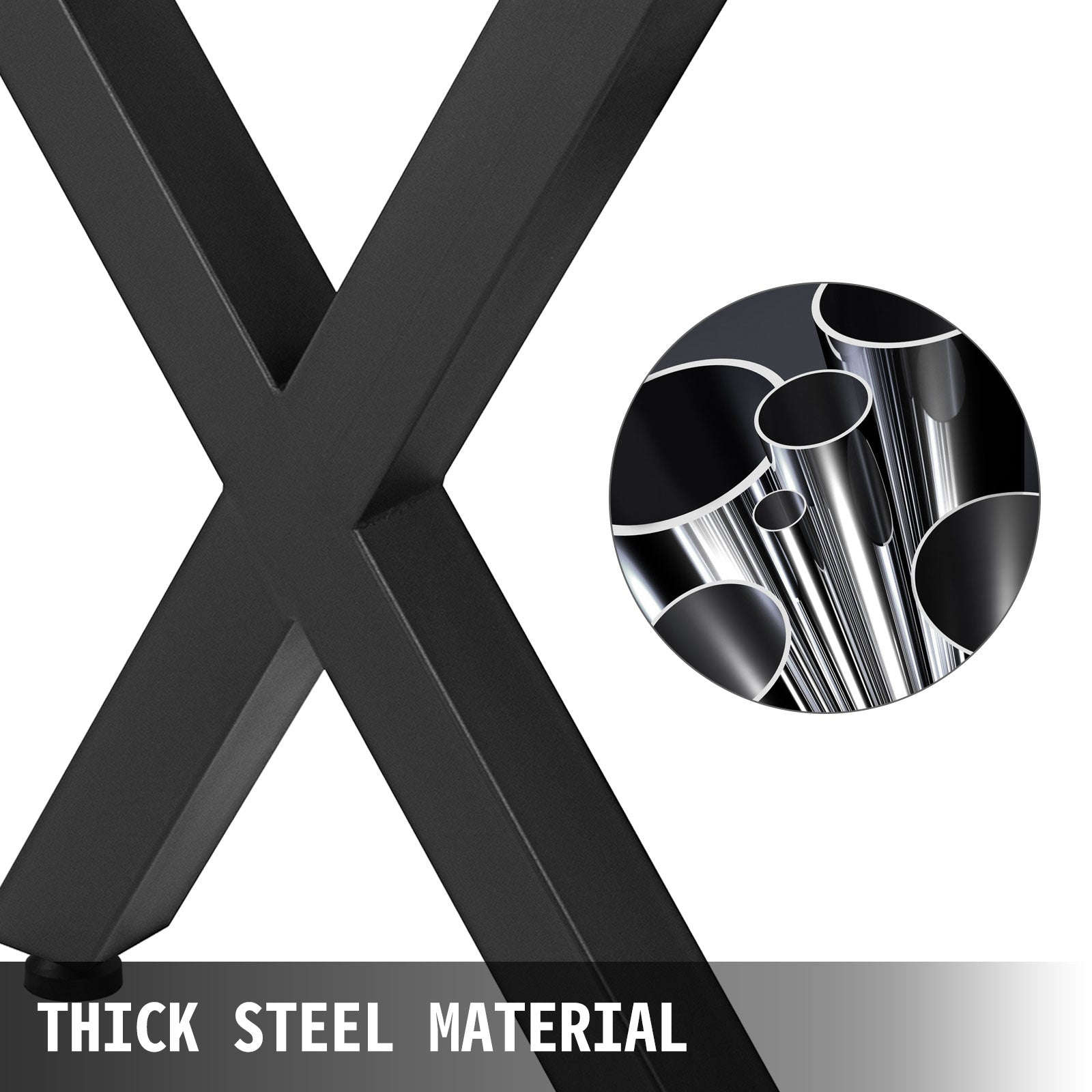 2-Piece Metal Table Legs Steel X-Shape 1000kg Load with Pre-Drilled Holes-720x600MM black / United Kingdom