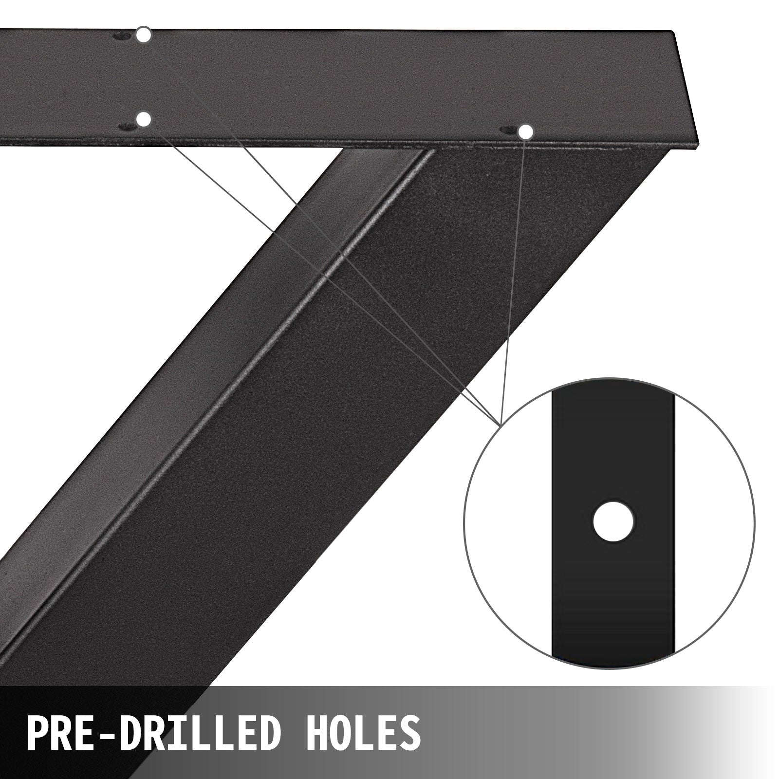 2-Piece Metal Table Legs Steel X-Shape 1000kg Load with Pre-Drilled Holes-720x600MM black / United Kingdom