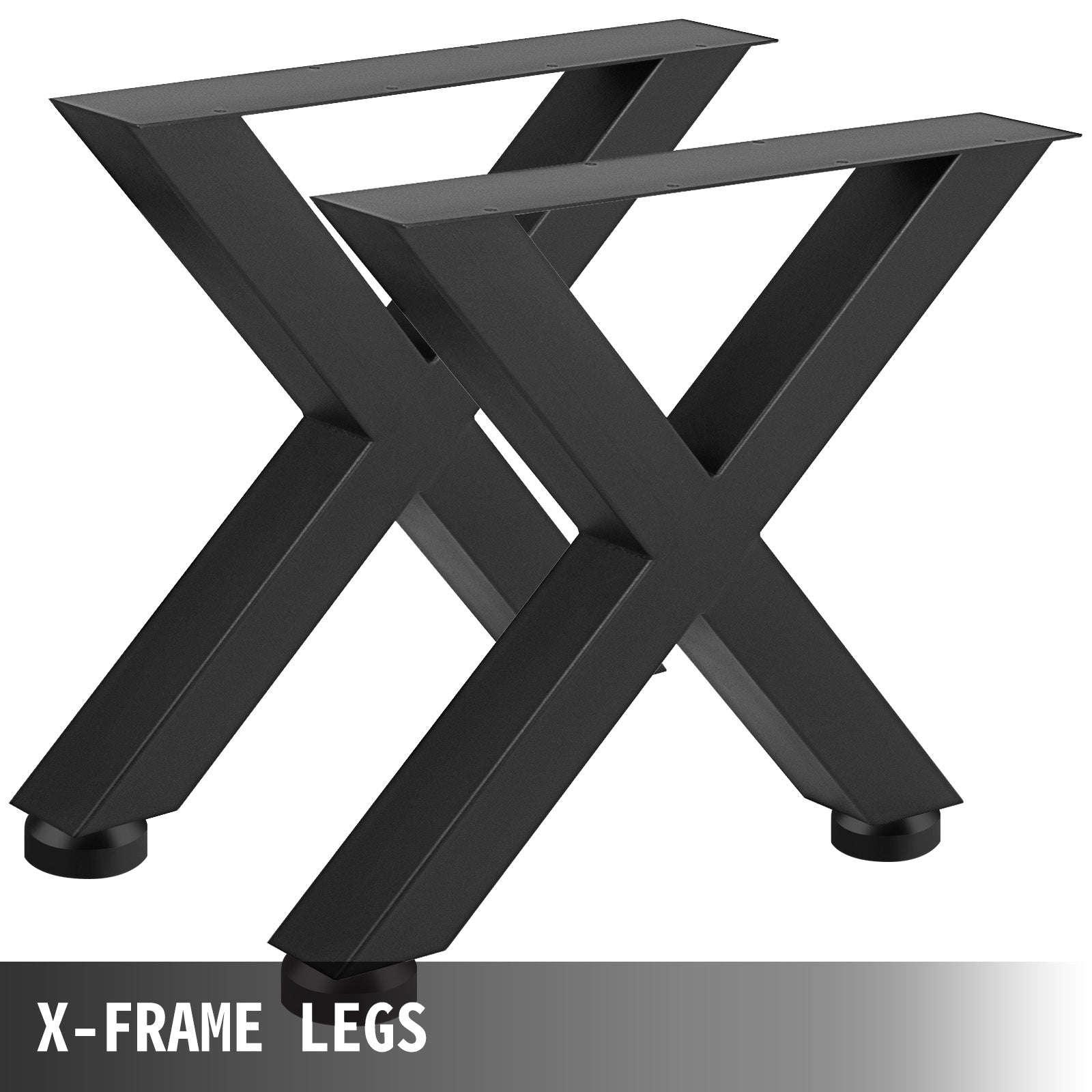 2-Piece Metal Table Legs Steel X-Shape 1000kg Load with Pre-Drilled Holes-720x600MM black / United Kingdom