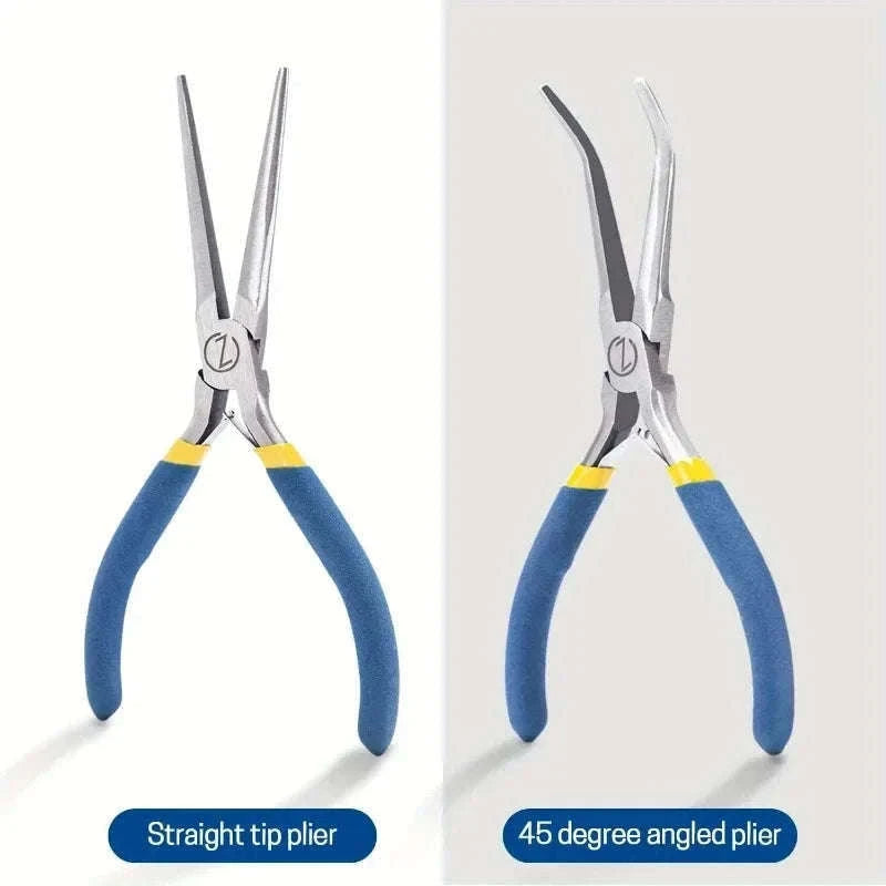2-Piece Mini Needle Nose Pliers Set with Comfort Grip-Default Title