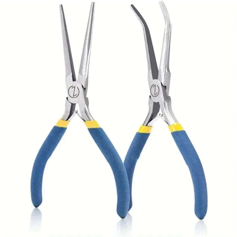 2-Piece Mini Needle Nose Pliers Set with Comfort Grip-Default Title