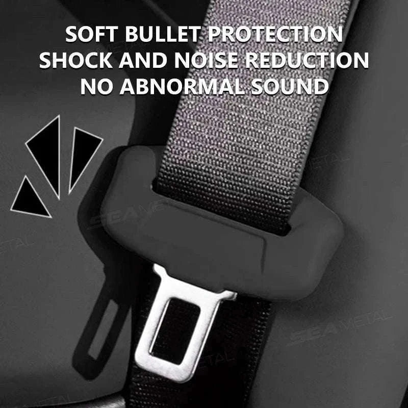 2-Piece Seat Belt Buckle Protector Rubber Cover-Brown 2pcs