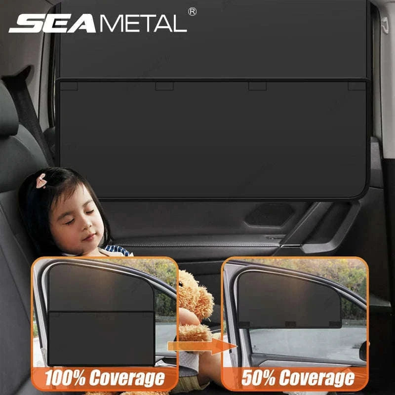 2-Section Magnetic Car Side Window Sun Shade-Rear window-1pc