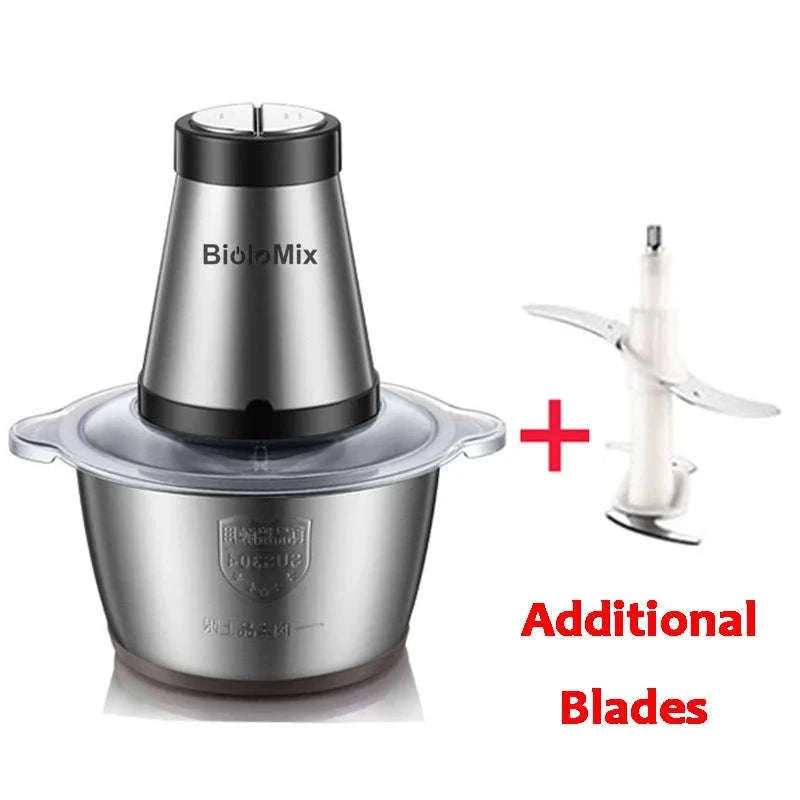 2-Speed 500W Stainless Steel 2L Electric Chopper-Standard Extra Knife / 110 V / United States|US