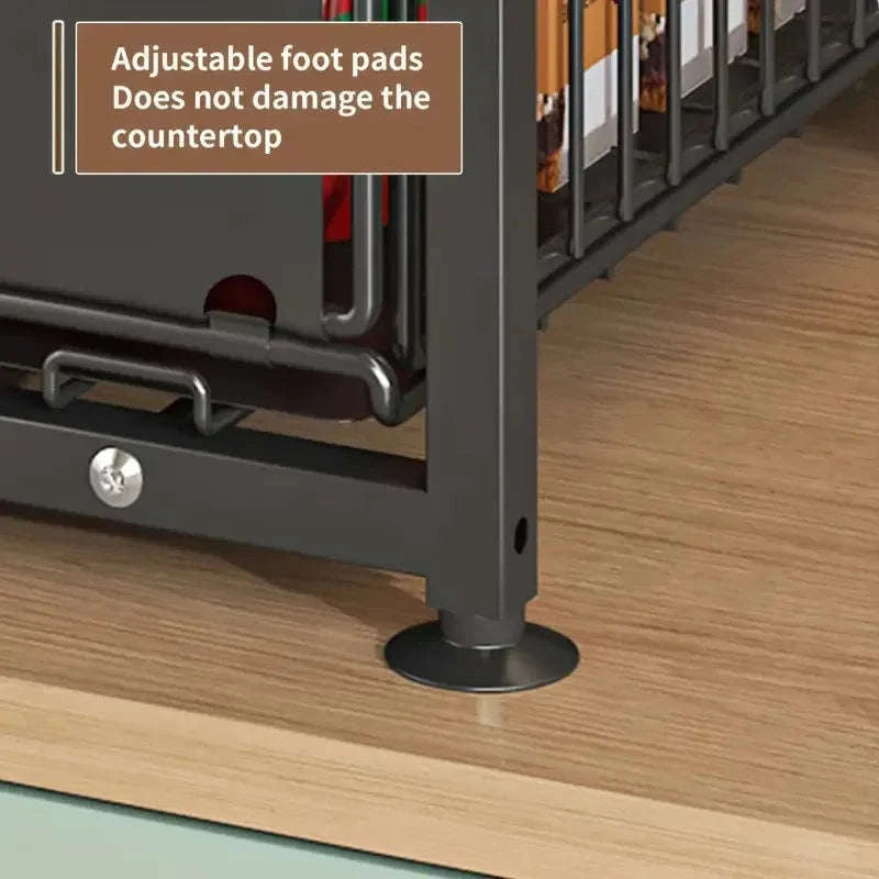 2-Tier Pull-Out Cabinet Organizer Adjustable Under Sink Storage Rack-black / france / 2-tier