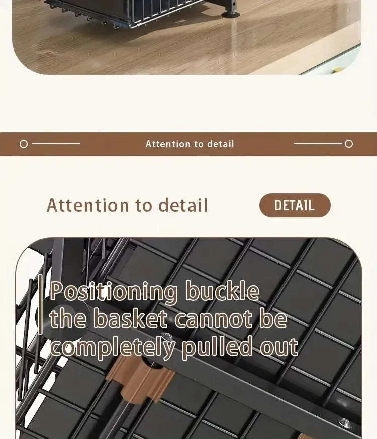 2-Tier Under Sink Pull-Out Organizer Adjustable Steel Drawer Rack-1pc / france / 2-tier