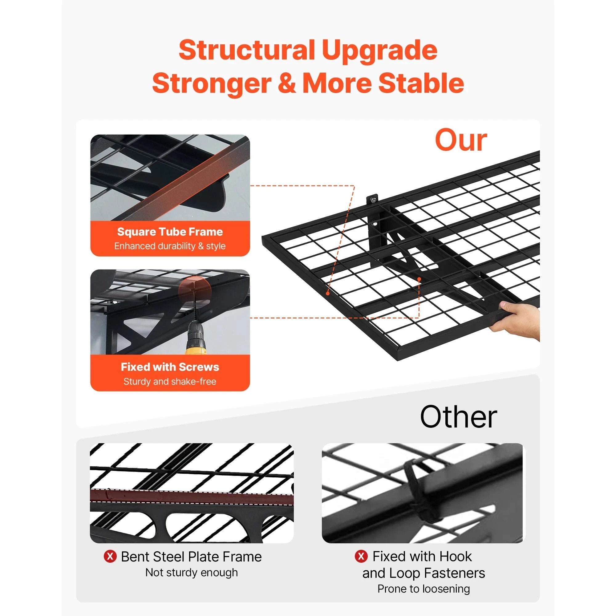 2-Tier Wall Mounted Garage Shelving 24x48in Steel Rack 500lbs-24x48inch / United States